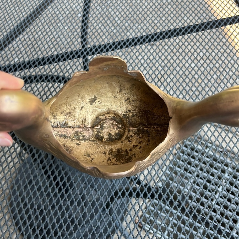 MID-CENTURY BRASS DOUBLE SIDED SWAN CANDY DISH-VINTAGE - Picture 6 of 15